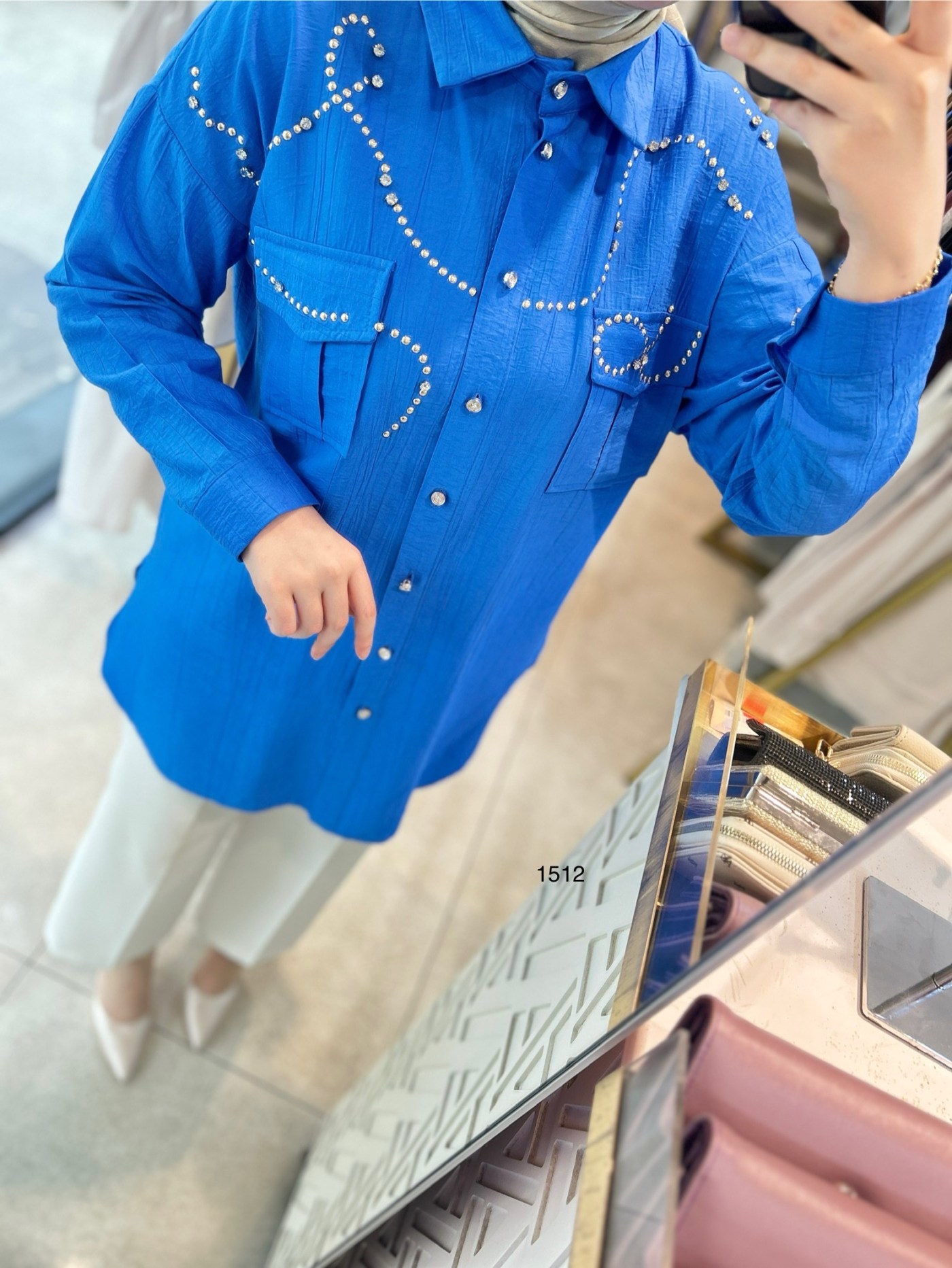 1512 TAŞ DETAYLI TUNİK