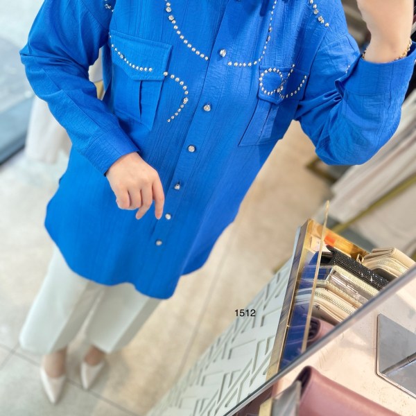 1512 TAŞ DETAYLI TUNİK - Görsel 15