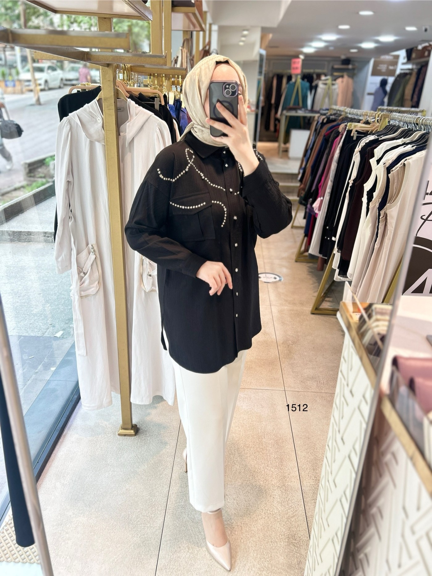 1512 TAŞ DETAYLI TUNİK