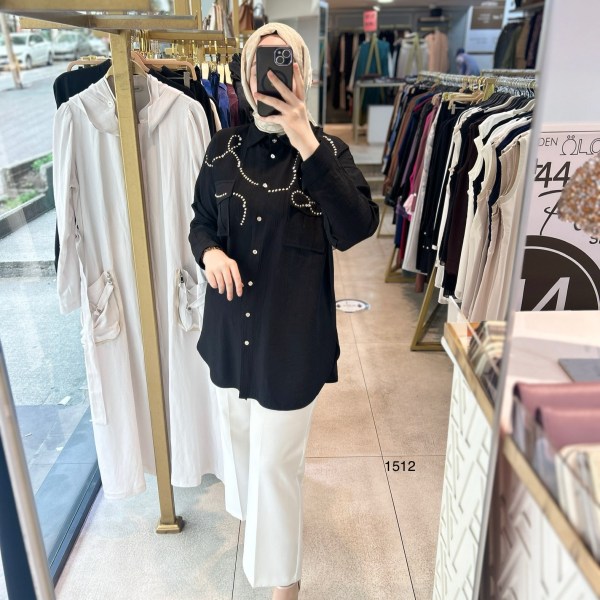 1512 TAŞ DETAYLI TUNİK - Görsel 9