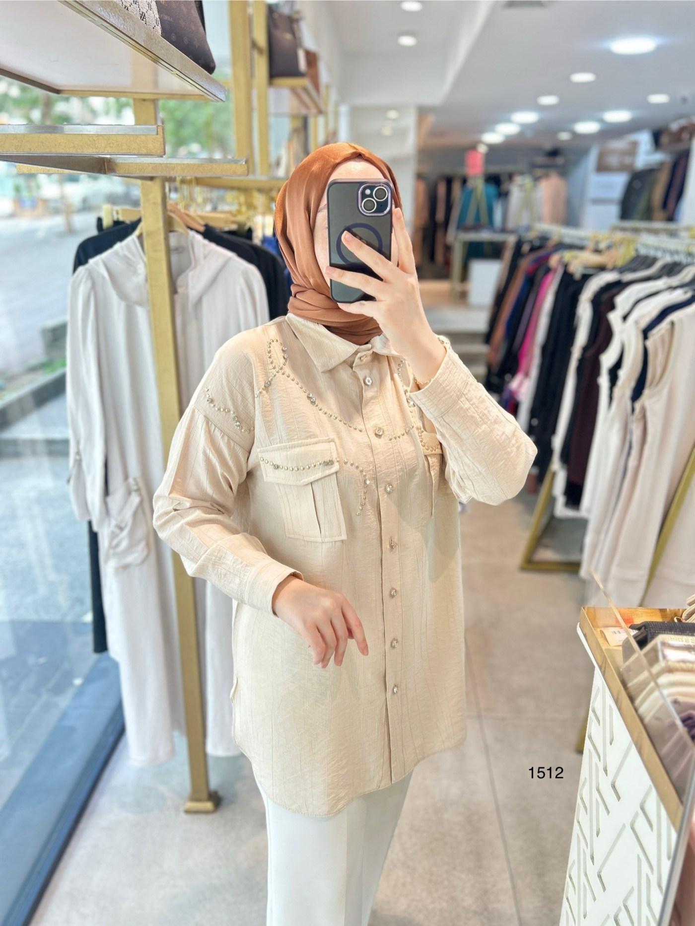 1512 TAŞ DETAYLI TUNİK