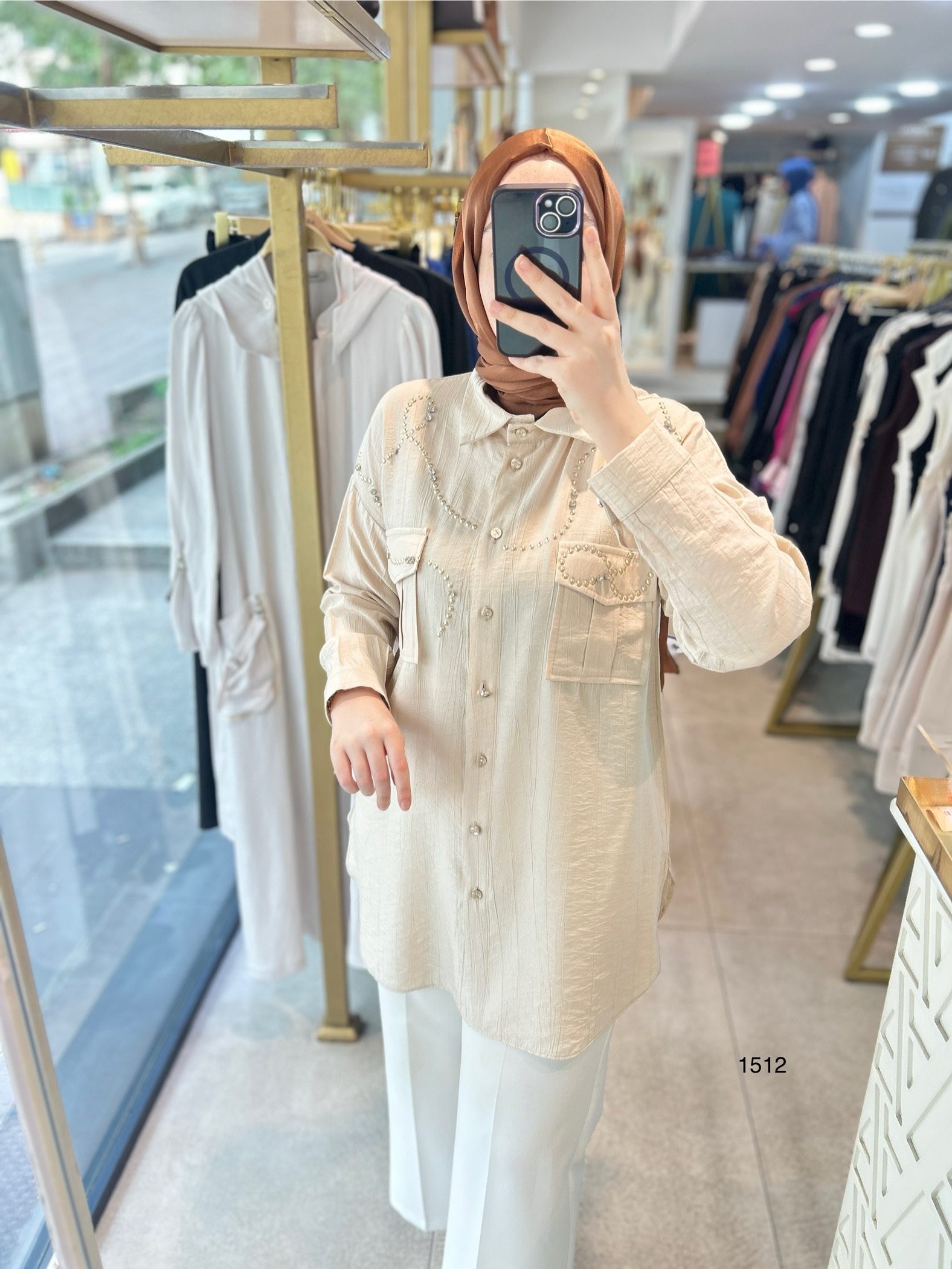 1512 TAŞ DETAYLI TUNİK - Görsel 3