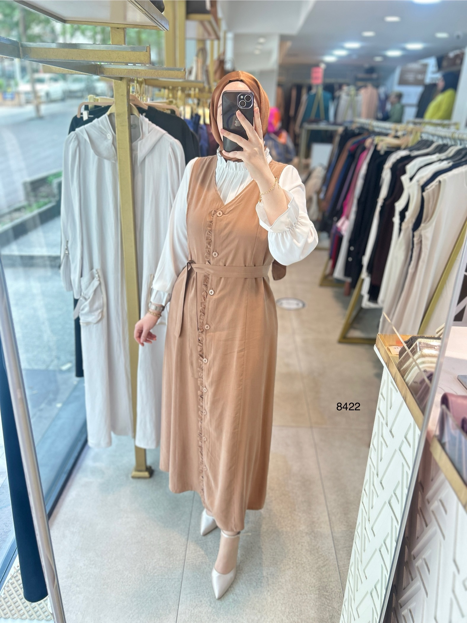 8422 JİLE GÖMLEK ELBİSE - Görsel 11