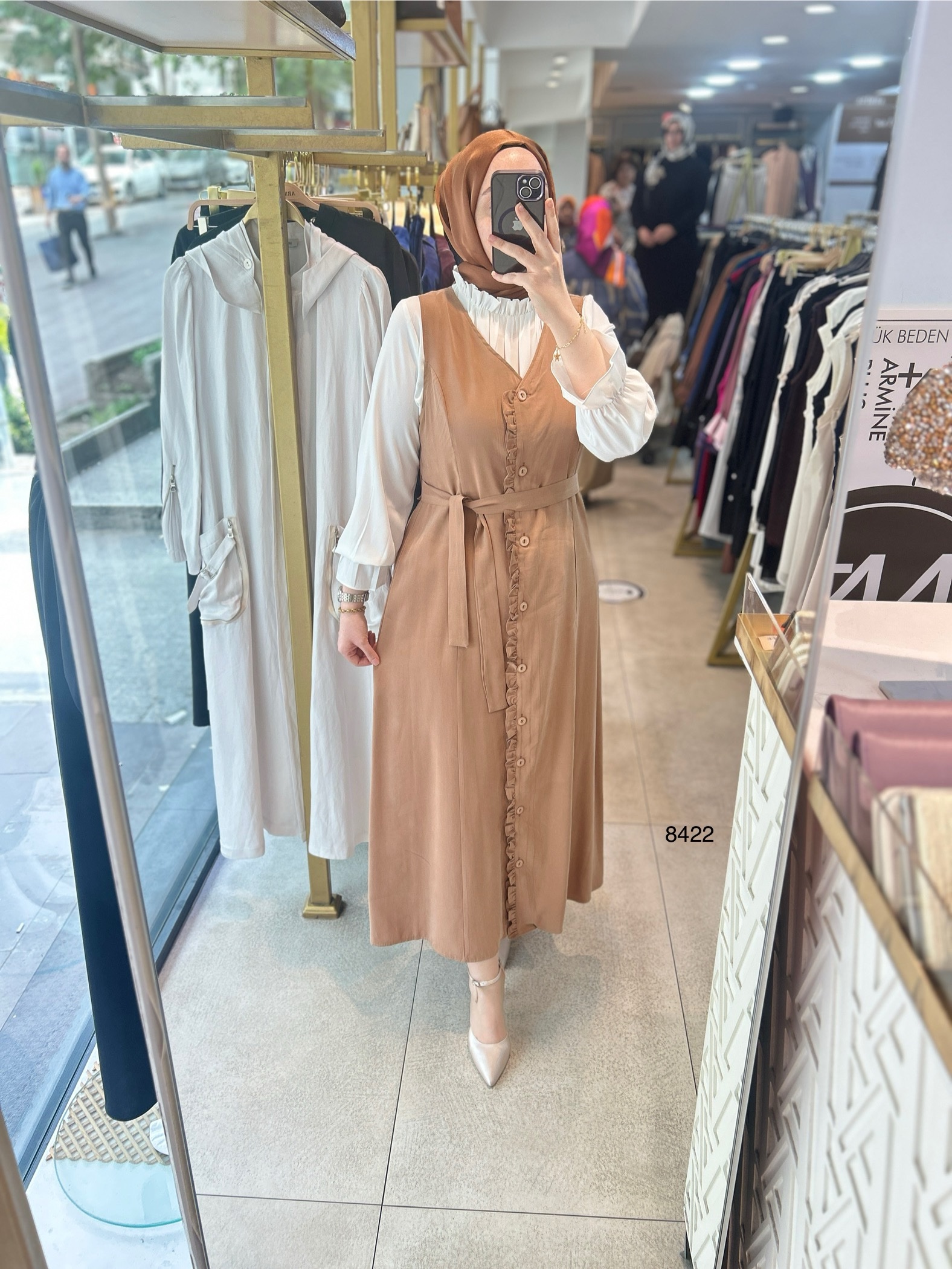 8422 JİLE GÖMLEK ELBİSE - Görsel 9