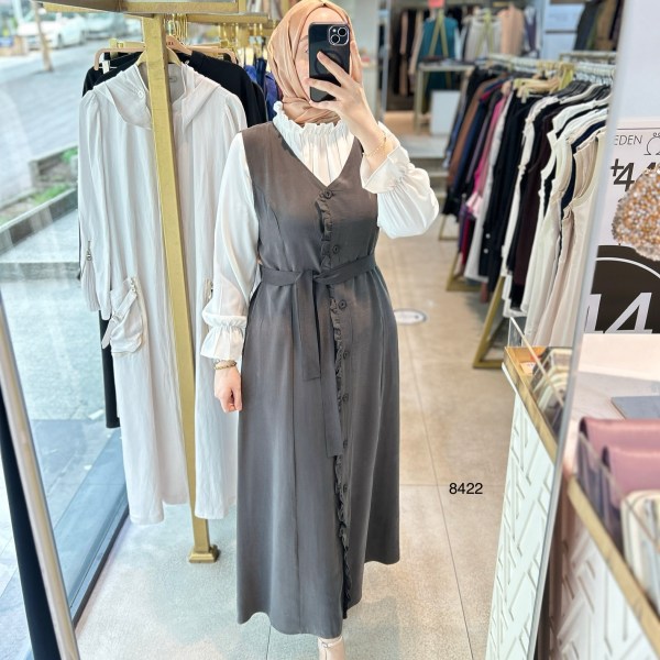 8422 JİLE GÖMLEK ELBİSE - Görsel 10