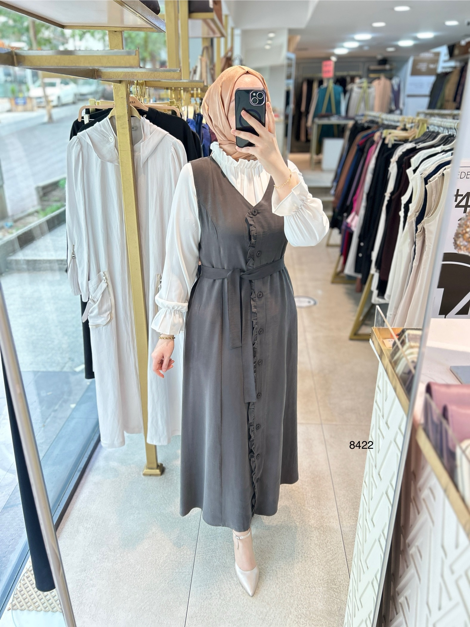 8422 JİLE GÖMLEK ELBİSE - Görsel 18