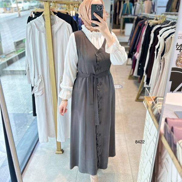 8422 JİLE GÖMLEK ELBİSE - Görsel 14