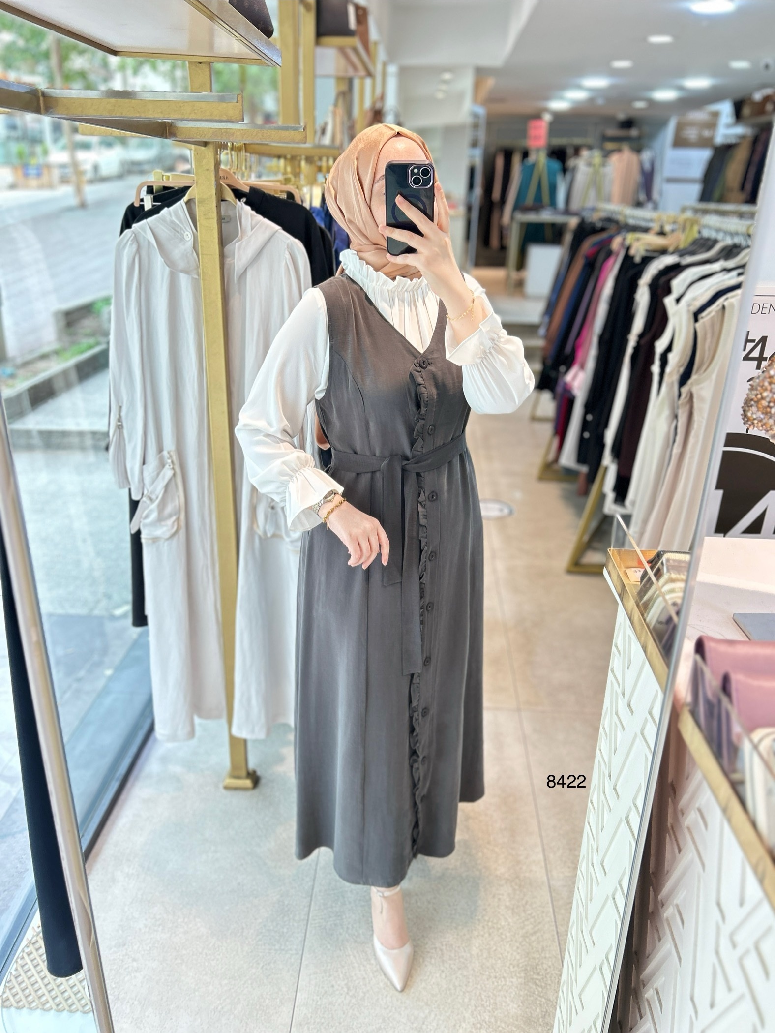 8422 JİLE GÖMLEK ELBİSE - Görsel 5