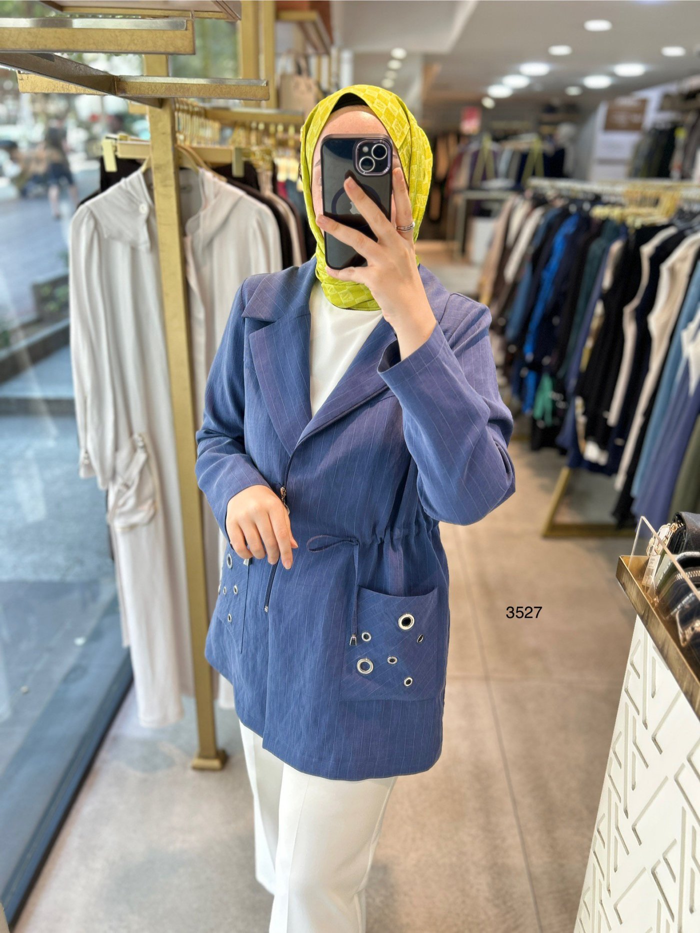 3527 Bel Büzgülü Ceket