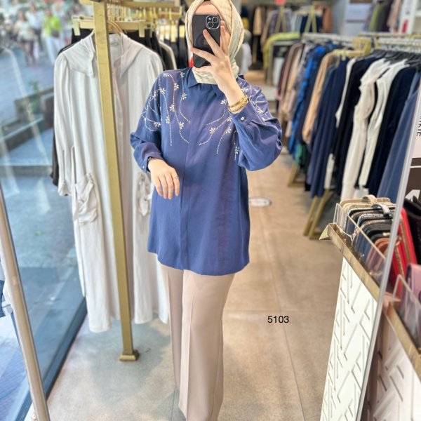 5103 Taşlı Tunik - Görsel 4