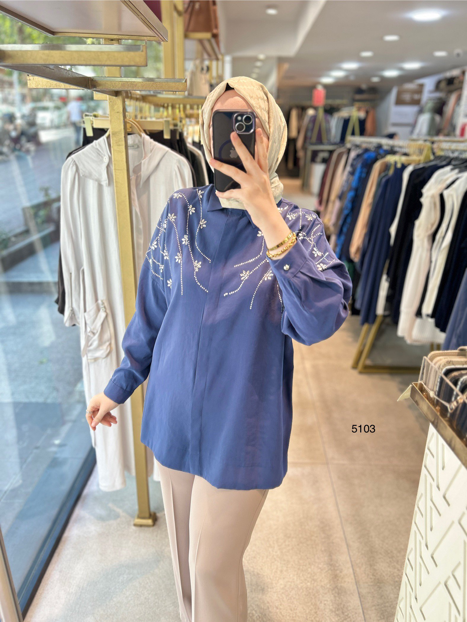 5103 Taşlı Tunik - Görsel 5