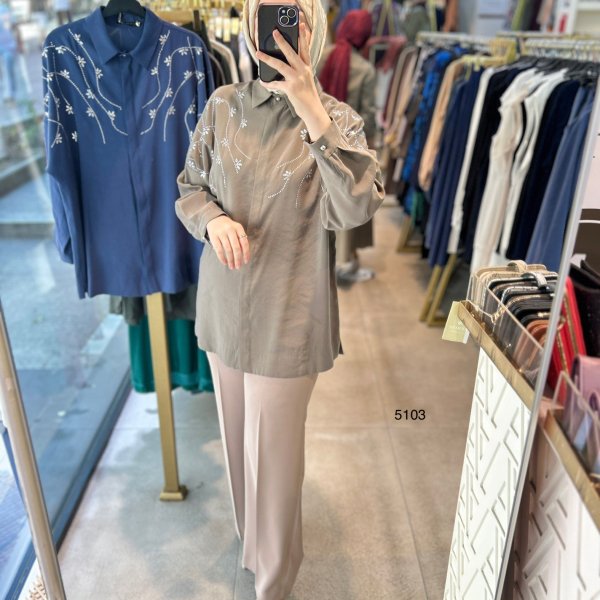 5103 Taşlı Tunik - Görsel 1