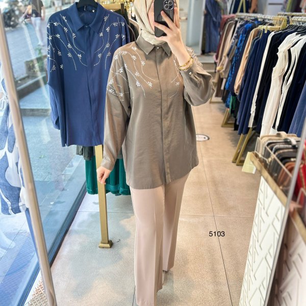 5103 Taşlı Tunik - Görsel 3