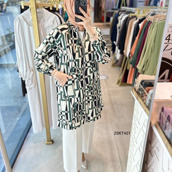 25KT421 Armine Trend Desenli Kap - Görsel 7