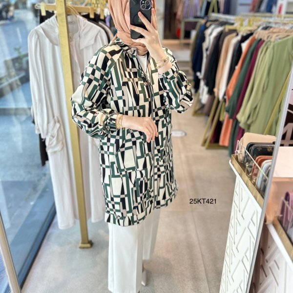 25KT421 Armine Trend Desenli Kap - Görsel 8
