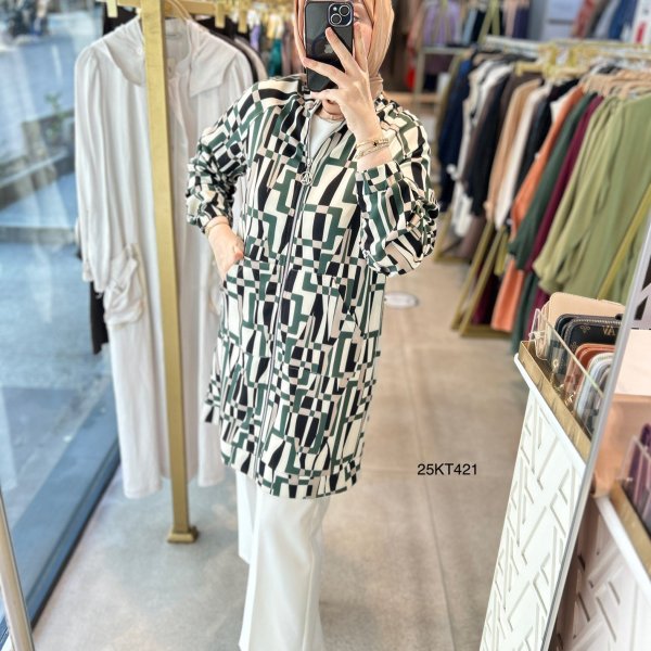 25KT421 Armine Trend Desenli Kap - Görsel 6