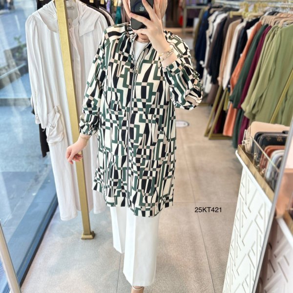 25KT421 Armine Trend Desenli Kap - Görsel 5