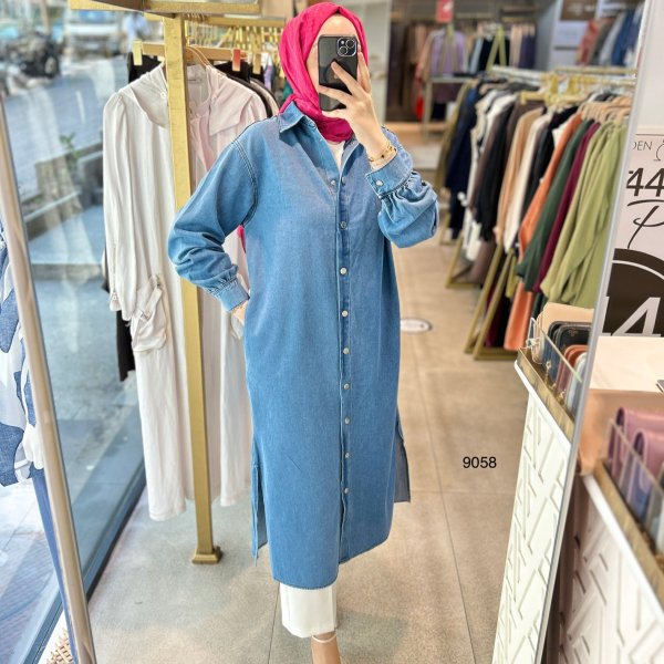 9058 Uzun Kot Tunik - Görsel 4