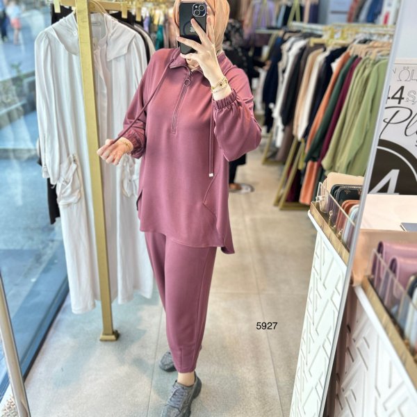 5927 Ön Fermuar Detaylı Spor Takım - Görsel 10