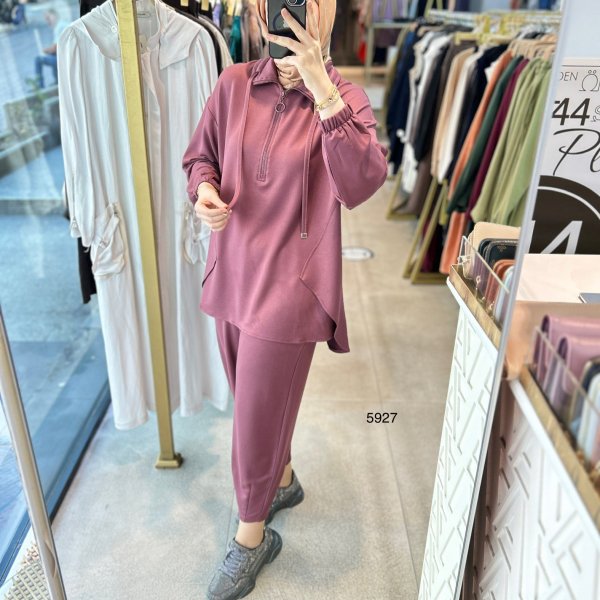 5927 Ön Fermuar Detaylı Spor Takım - Görsel 6