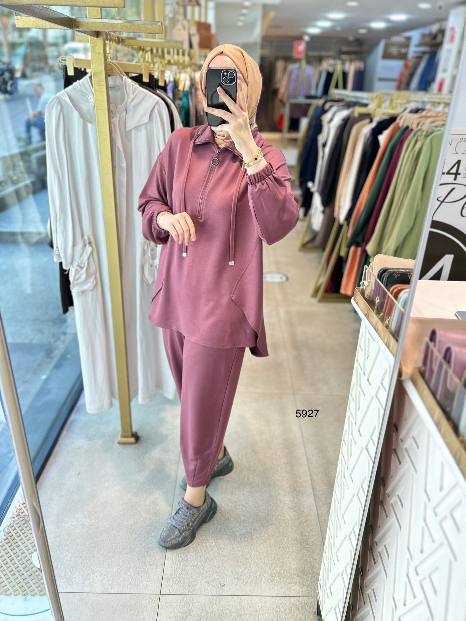 5927 Ön Fermuar Detaylı Spor Takım - Görsel 7