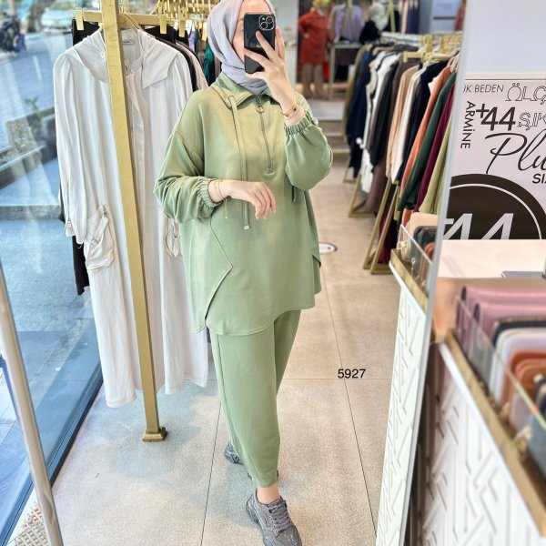 5927 Ön Fermuar Detaylı Spor Takım - Görsel 2