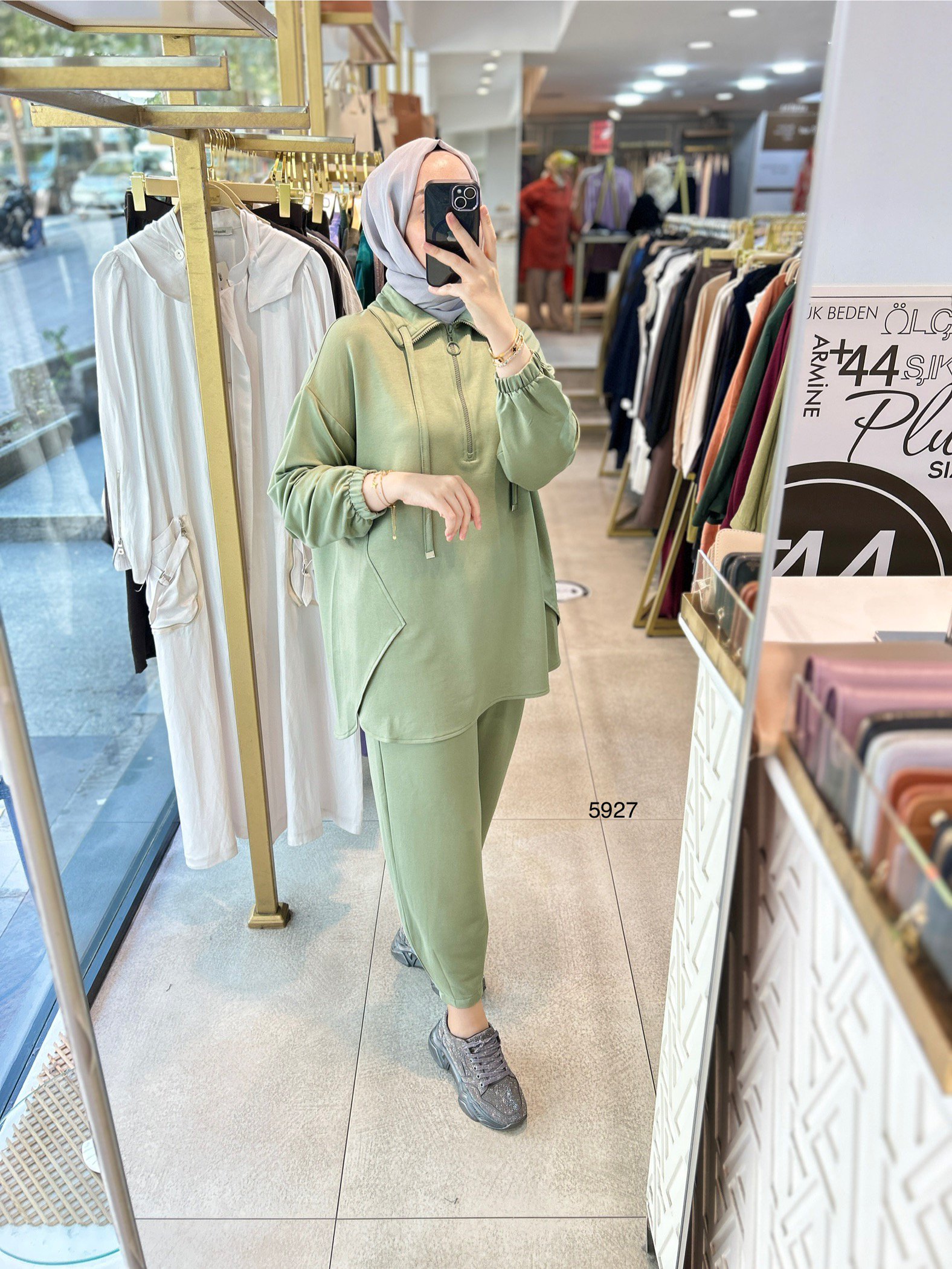 5927 Ön Fermuar Detaylı Spor Takım - Görsel 2