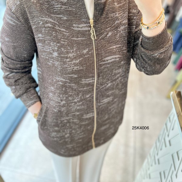 25k4006 KENDİSİNDEN DESENLİ FERMUARLI KAP - Görsel 4