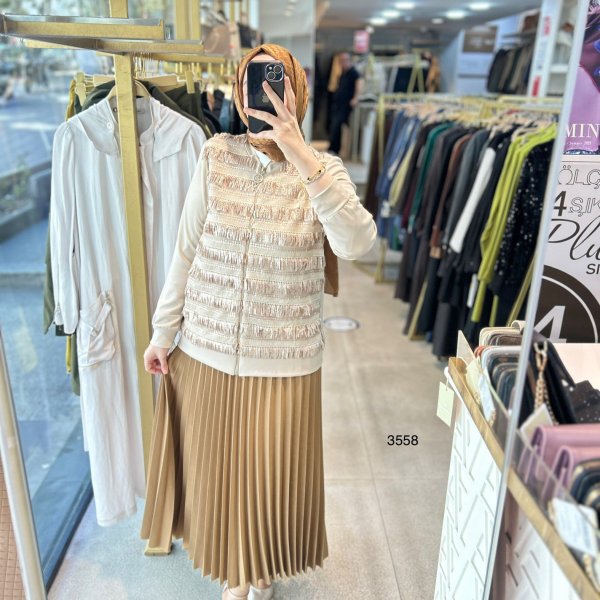 3558 Püskül Detaylı Ceket - Görsel 5