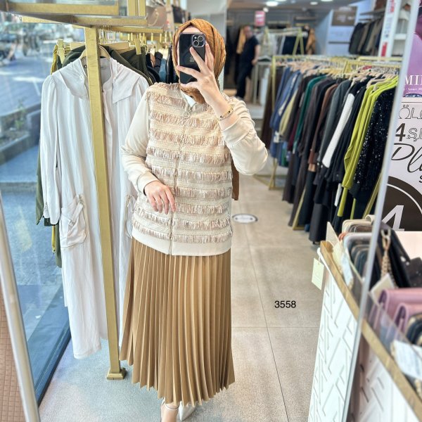 3558 Püskül Detaylı Ceket - Görsel 4