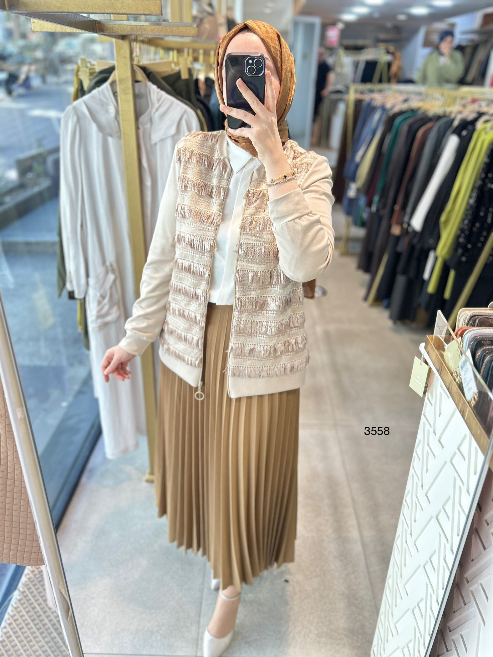 3558 Püskül Detaylı Ceket - Görsel 1