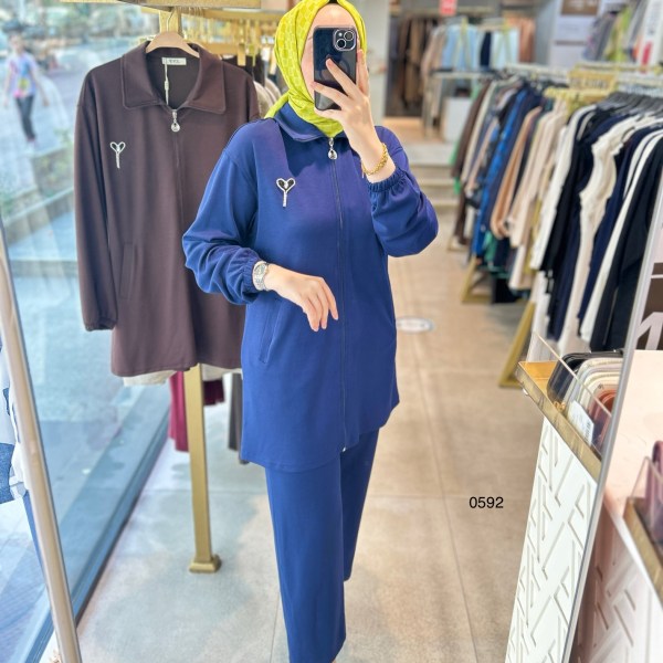 0592 BROŞ DETAYLI TAKIM - Görsel 1