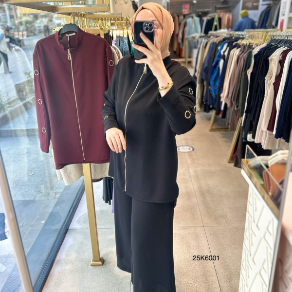 25K6001 KOL DETAYLI ALTÜST TAKIM - Görsel 11