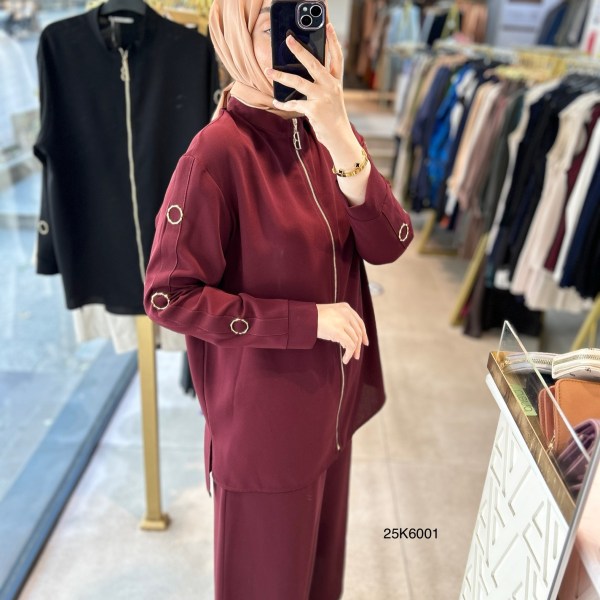 25K6001 KOL DETAYLI ALTÜST TAKIM - Görsel 5