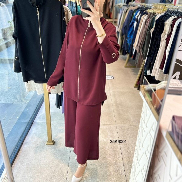 25K6001 KOL DETAYLI ALTÜST TAKIM - Görsel 8