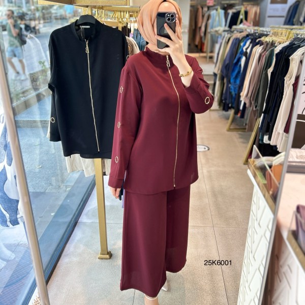 25K6001 KOL DETAYLI ALTÜST TAKIM - Görsel 6