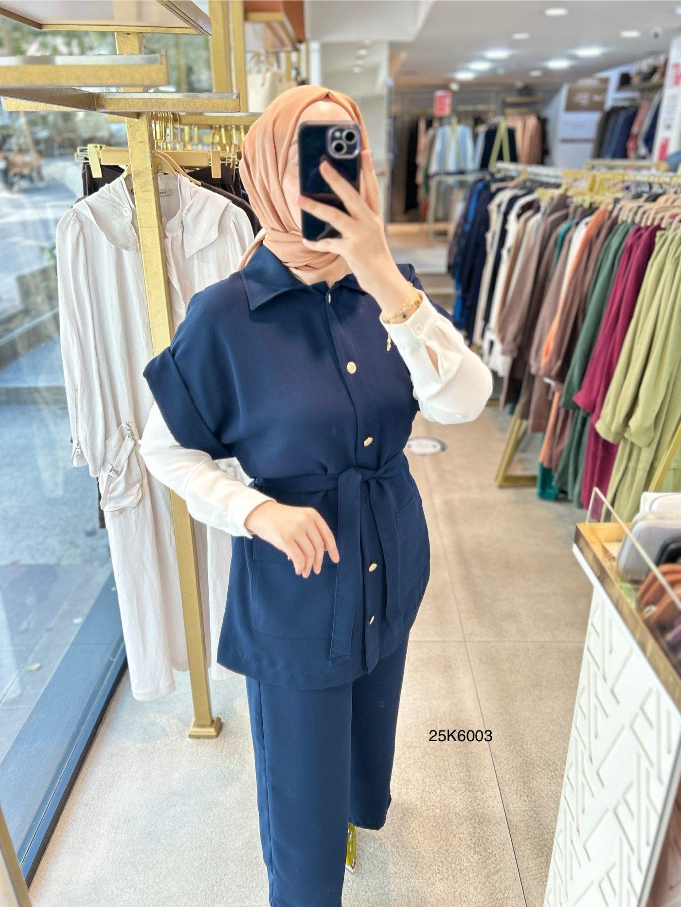 25K6003 KAPAK CEPLİ YELEK PANTOLON TAKIM