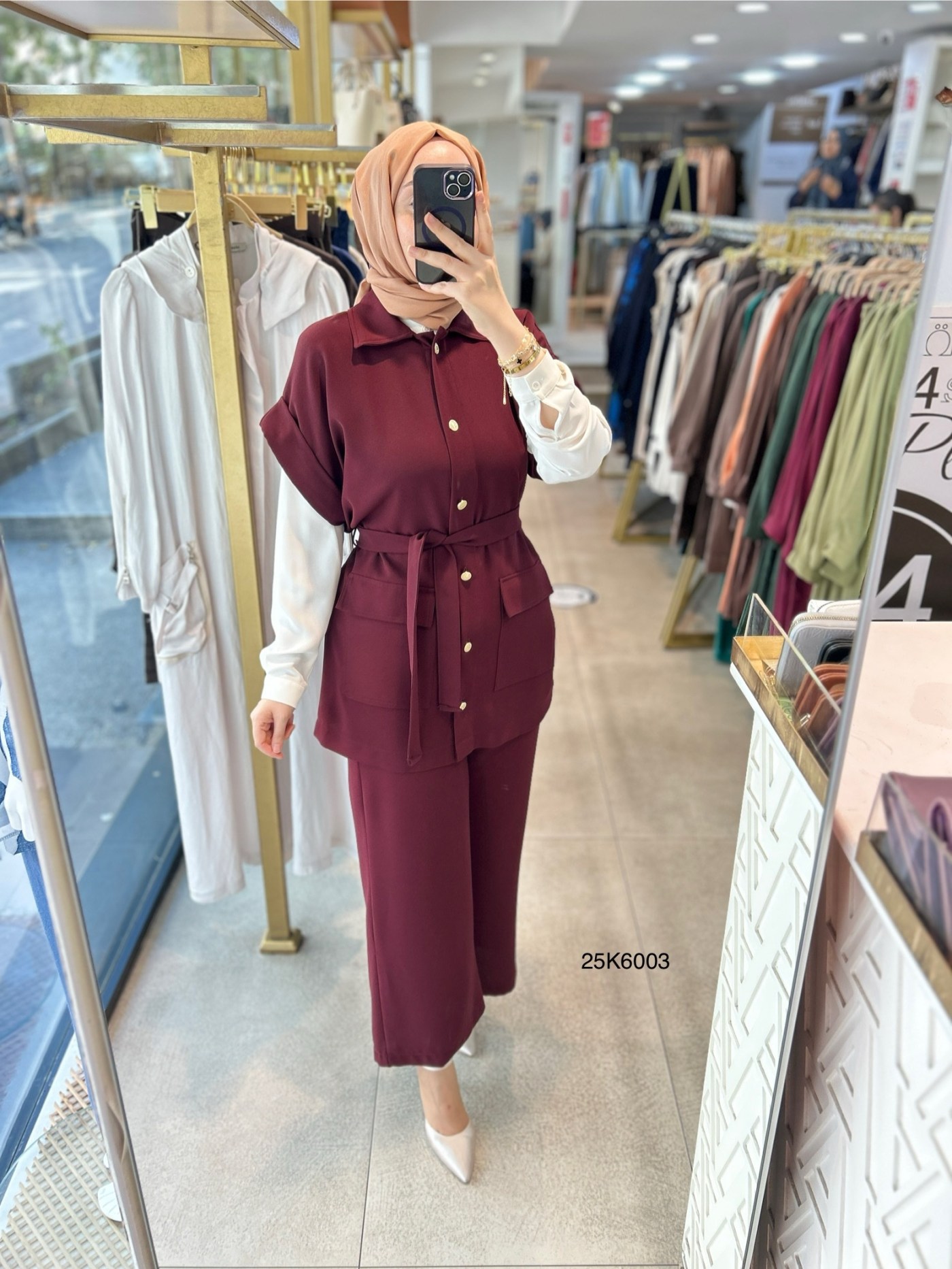 25K6003 KAPAK CEPLİ YELEK PANTOLON TAKIM