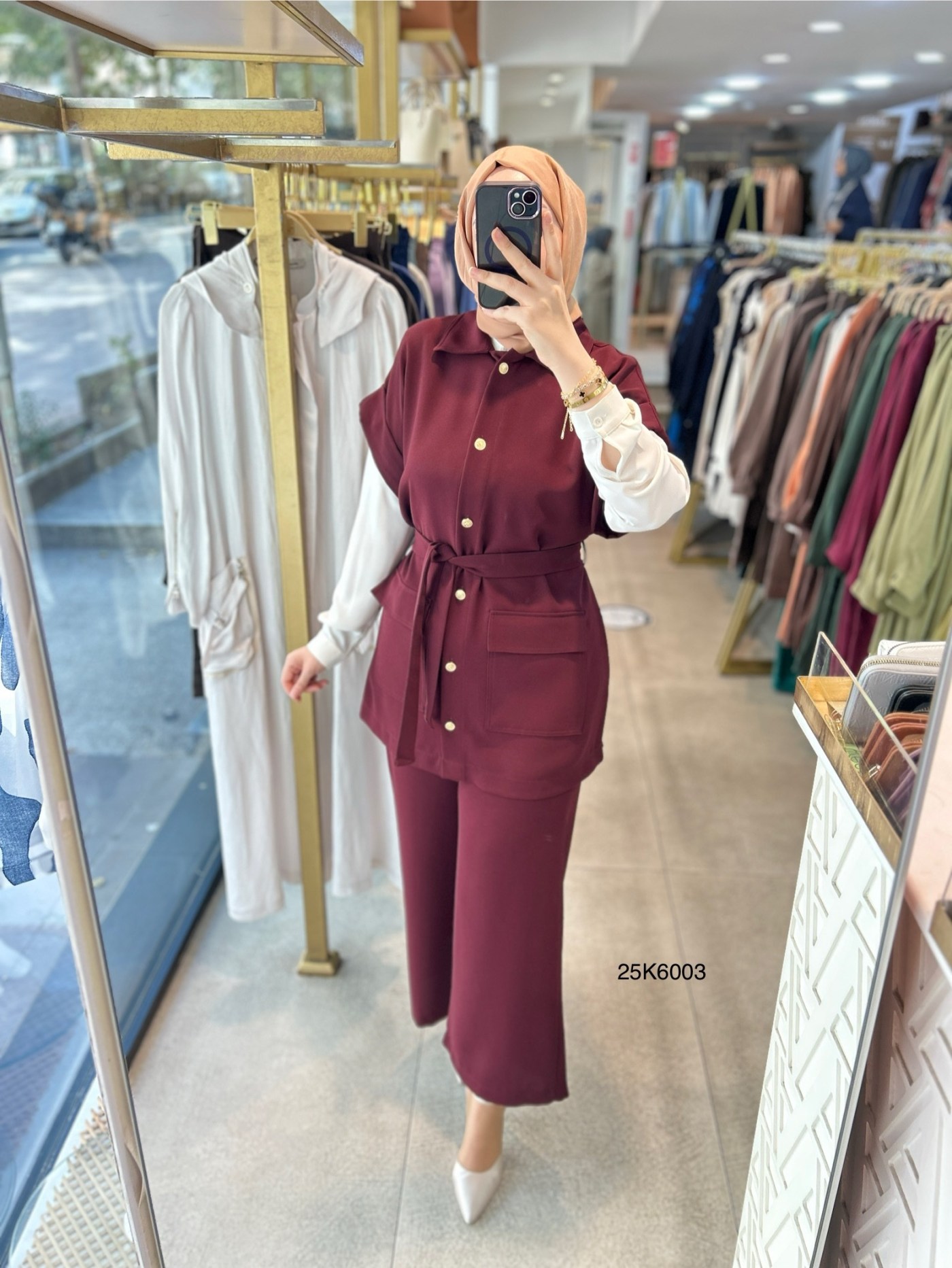 25K6003 KAPAK CEPLİ YELEK PANTOLON TAKIM