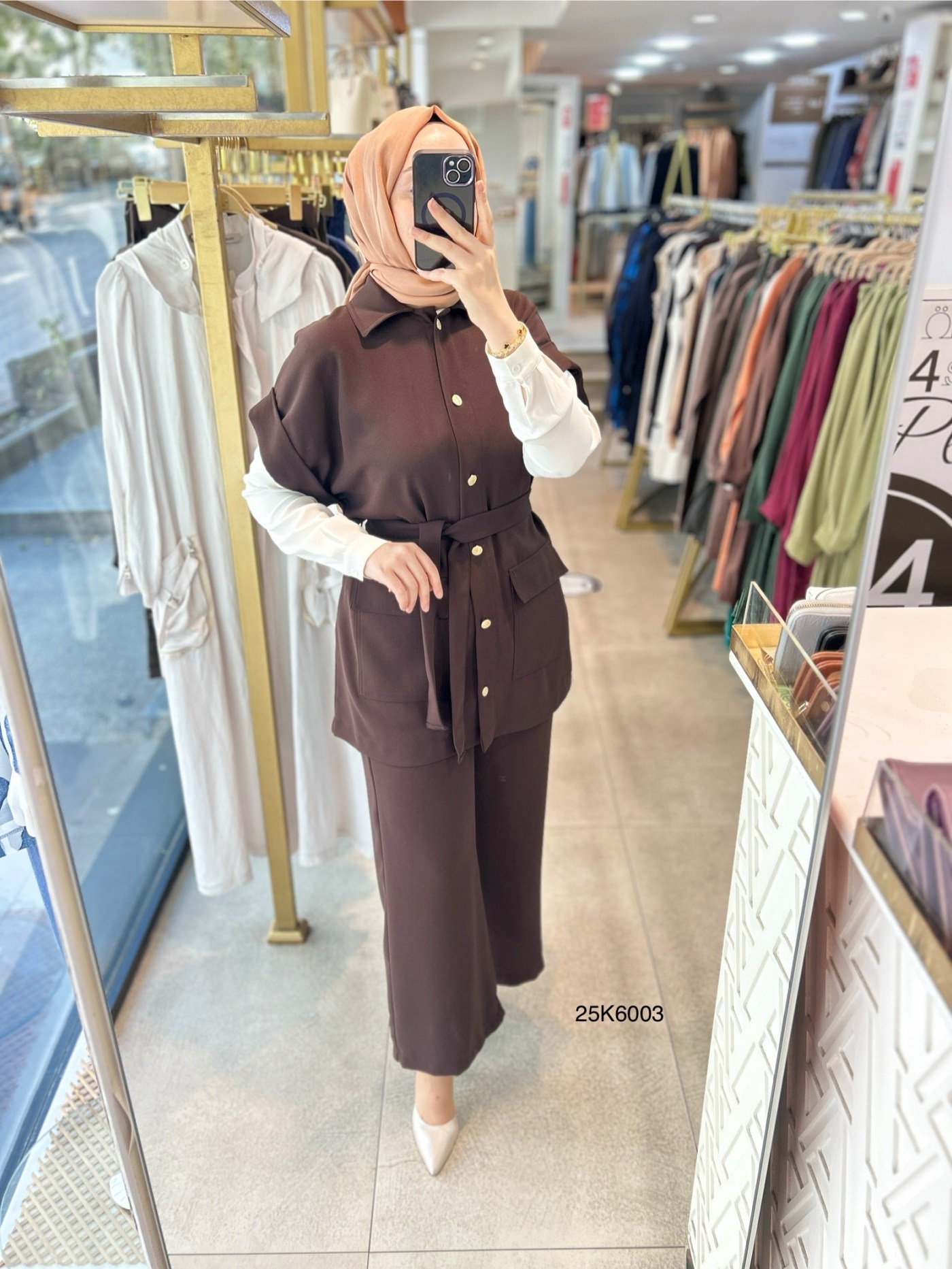 25K6003 KAPAK CEPLİ YELEK PANTOLON TAKIM