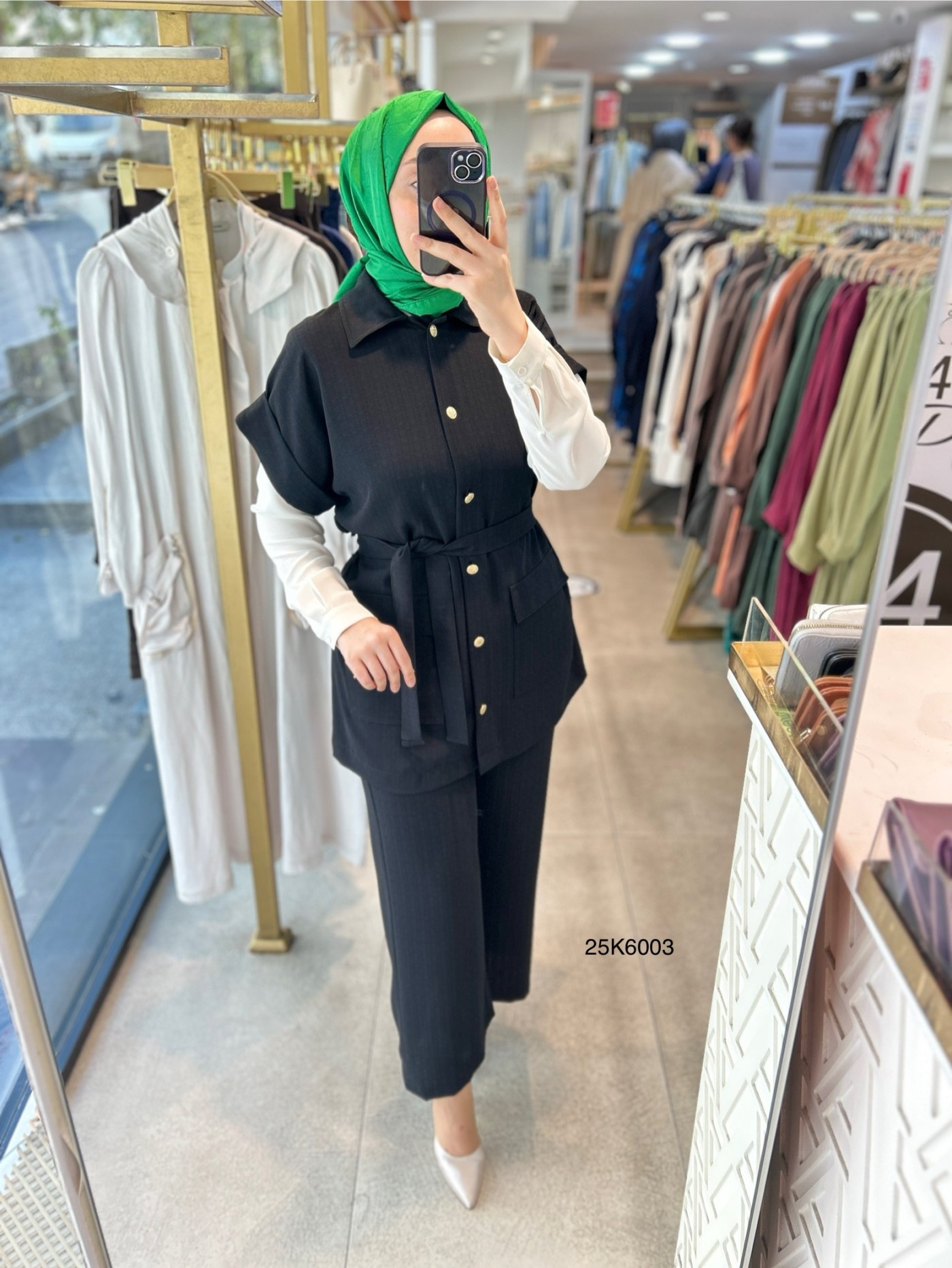 25K6003 KAPAK CEPLİ YELEK PANTOLON TAKIM