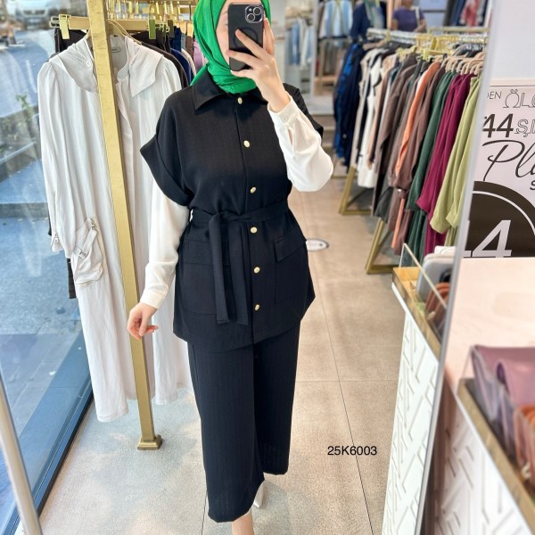 25K6003 KAPAK CEPLİ YELEK PANTOLON TAKIM - Görsel 17