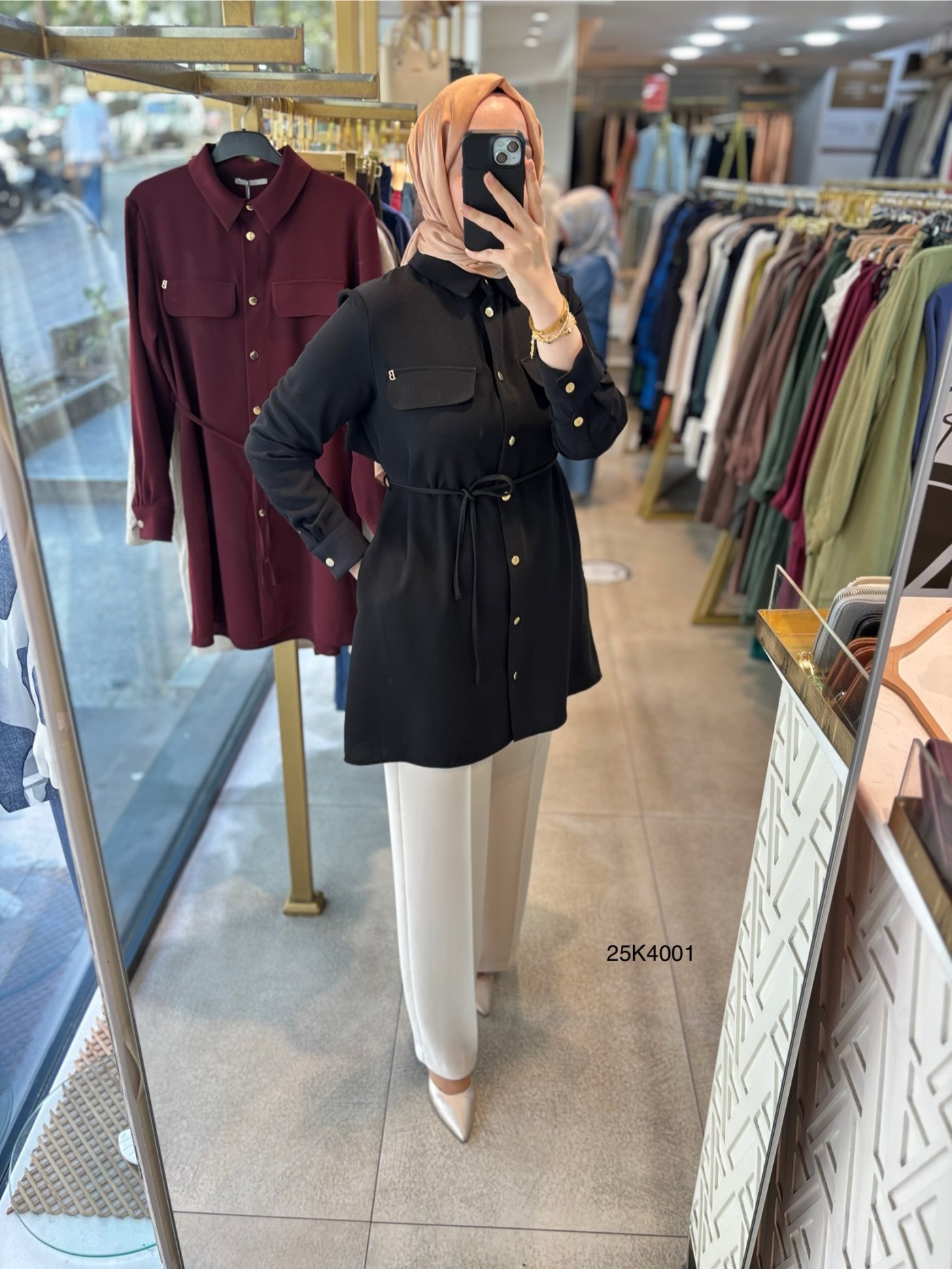 25K4001 BELLİ Belden Bağlamalı Tunik