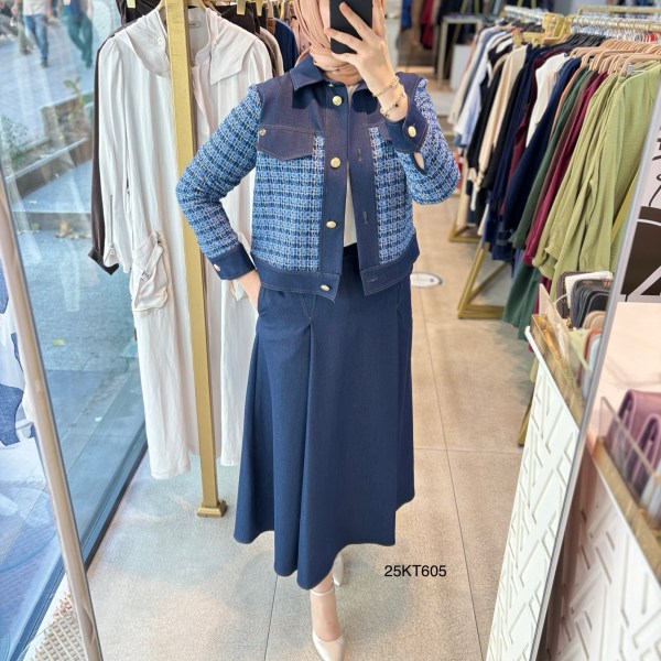 25KT605 ARMİNE TREND TÜVİT CEKET ETEK TAKIM - Görsel 7