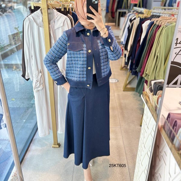 25KT605 ARMİNE TREND TÜVİT CEKET ETEK TAKIM - Görsel 8