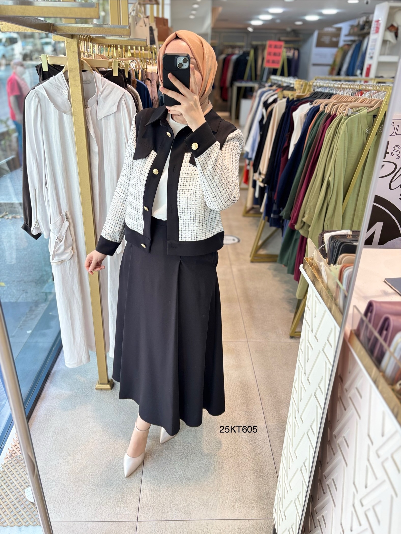 25KT605 ARMİNE TREND TÜVİT CEKET ETEK TAKIM - Görsel 11