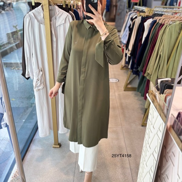 25YT4158 KOL DETAYLI TUNİK - Görsel 6