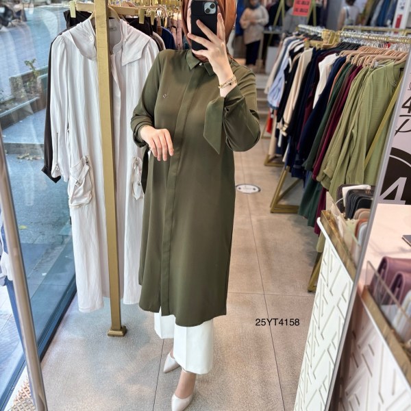 25YT4158 KOL DETAYLI TUNİK - Görsel 5