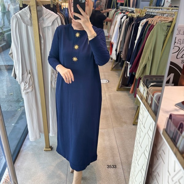 3533 MERSERİZE TRİKO ELBİSE - Görsel 2