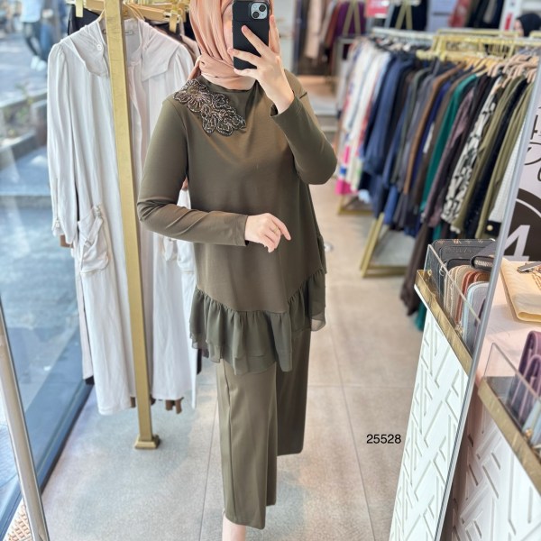 25528 TÜL VE TAŞ DETAYLI ALT ÜST TAKIM - Görsel 9